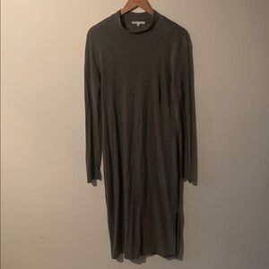 Gray Long Sleeve Mock Neck Dress